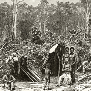 Native Aboriginie Encampment, c. 1880, from Australian Pictures by Howard Willoughby