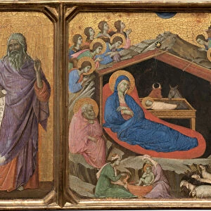The Nativity with the Prophets Isaiah and Ezekiel, 1308-11 (tempera on single panel)