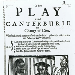 A New Play called Canterburie, 1641 (engraving) (b / w photo)