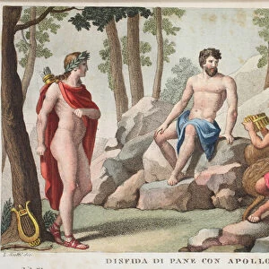 Pan and Apollo or Dinfida di Pane con Apollo, Book XI, illustration from Ovid