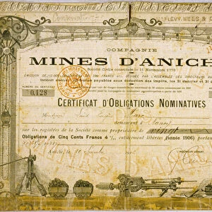 Payment Bond, Aniche Coal Mine, 1906 (litho)