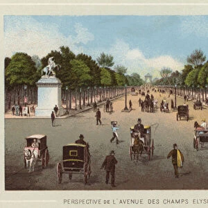 Perspective De L Avenue Des Champs Elysees (colour litho)