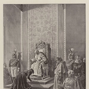 The Pope at Home, a Private Audience with Leo XIII in the Vatican (litho)