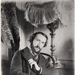 Portrait of Andre Gide (1869-1951) in his apartment in Paris, 1894 (b / w photo)