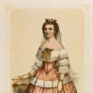 Portrait of Elizabeth of Bavaria, Empress of Austria, printed by Fr
