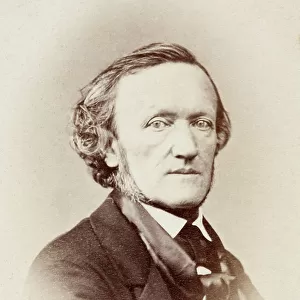 Portrait of Richard Wagner, c. 1860s (b/w photo)