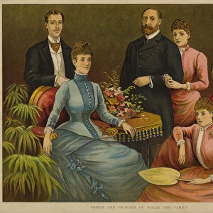 Prince and Princess of Wales with their family (chromolitho)