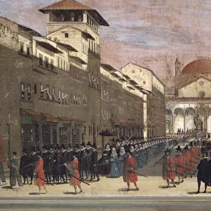 Procession on via de Servi in Florence (painting, c. 1650)