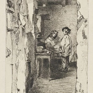 The Rag Gatherers, 1858 (etching on paper)