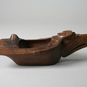 Raven Bowl, c. 1870 (wood and paint)