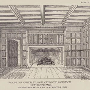 Room on Upper Floor of House, Norwich (litho)