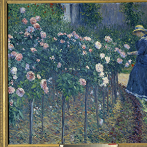 The roses. Garden of the little Gennevilliers. Painting by Gustave Caillebotte (1848-1894
