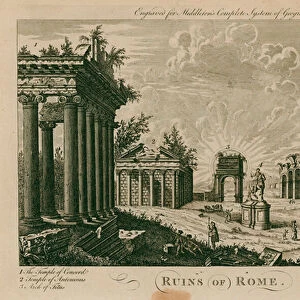 Ruins of Rome, Italy (engraving)
