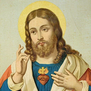 The Sacred Heart (coloured engraving)