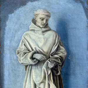 Saint Etienne de Grammont holding a ring in the right hand Camaieu painting on canvas by