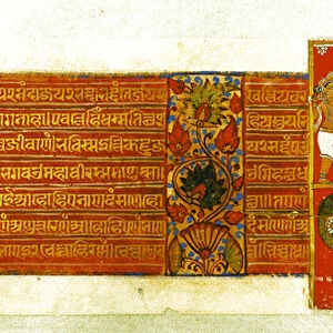Two scenes from the Kalpasutra, Mandu, 1439 (gouache and gold on paper)