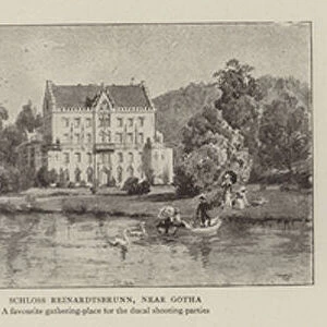 Schloss Reinardtsbrunn, near Gotha; Schloss Friedenstein-Gotha (litho)