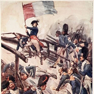 Seizing a Flag, He Himself Led His Men Across the Bridge