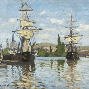 Ships Riding on the Seine at Rouen, 1872- 73 (oil on canvas)