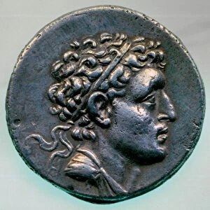 Silver coin with the effigy of the king of Pergamo Eumene II (died 159 BC)