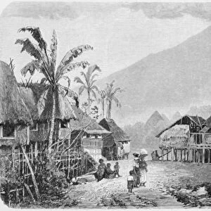 A Tagal village, Luzon in the Philippines, from The History of Mankind, Vol