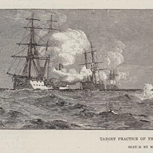 Target Practice of the Pacific Squadron at Valparaiso (engraving)