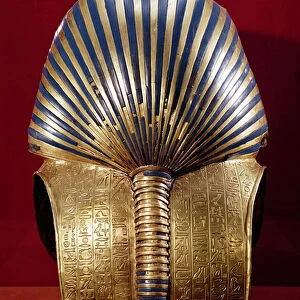 The back of the gold mask, from the Treasure of Tutankhamun (c