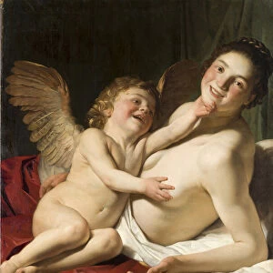 "Venus et Cupidon"(Venus and Cupid) Peinture de Roeloff van Zijl (actif vers 1608-1631) vers 1625 Frans Hals Museum Haarlem