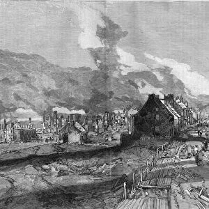View of the ruins of Quebec City (Canada) after the fire of June 1881