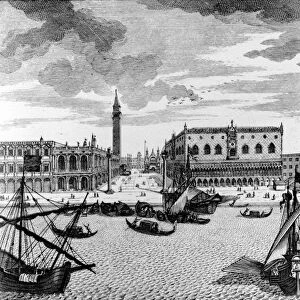 View of St. Marks Square from the Lagoon, Venice (engraving)