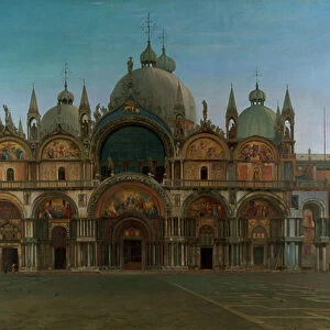 Western Facade of the Basilica of San Marco, Venice, Italy, 1877-82 (oil on canvas)