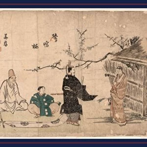 ishukubai, Heian period tale of the nightingale in the plum tree. Kitao, Shigemasa