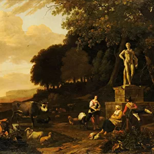 Italian Landscape oil canvas 105. 5 x 132. 4 cm