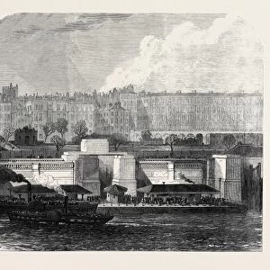 London Improvements: Hungerford Pier on the Thames Embankment, Uk, 1869