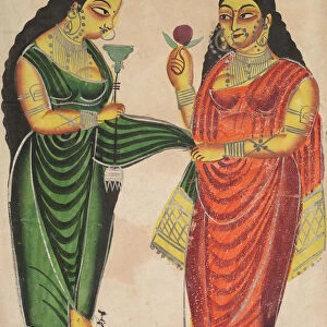 Maid Bringing Hookah Lady recto Krishna Weighted