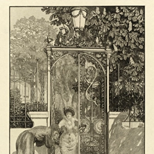 Max Klinger, At the Gate (Am Thor): pl. 3, German, 1857 - 1920, 1887, etching