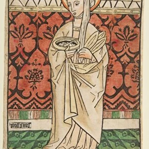 Saint Elizabeth Hungary ca 1470 Woodcut hand-colored