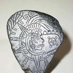 Aztec Jade Pendant of Solar God Tonatuih, 1300-1521