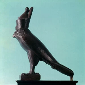 Bronze statue of the Egyptian God Horus, 26th (Saite) Dynasty, Ancient Egypt, 664-525BC