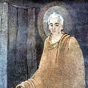 Buddha as mendicant in saffron robes