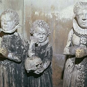 The children of Sir John Scudamore at his tomb, 17th century
