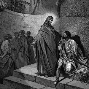 Christ healing the man sick of the palsy, 1866. Artist: Gustave Dore