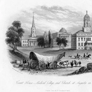 Court House - Medical College and Church, at Augusta in Georgia, 19th century