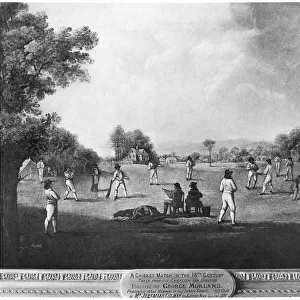 A cricket match, 18th century (1912). Artist: George Morland