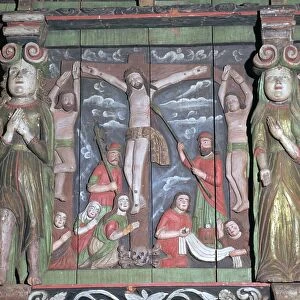 Crucifixion scene from an altar-piece, 17th century