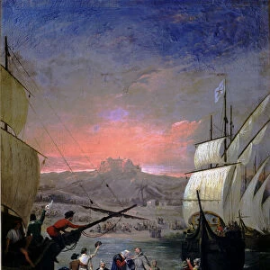 Departure of the Pinta, Nina and Santa Maria del Puerto de Palos Christopher Columbus