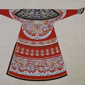 Design for the embroidered court robe of a Chinese Emperor, 19th century