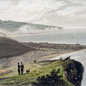 Dover, from Shakespeares Cliff, Kent, 1829. Artist: William Daniell