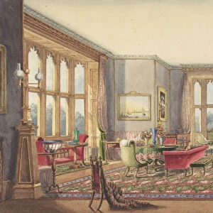 Drawing Room, Guys Cliffe, Warwickshire, 1860. Creator: Anon