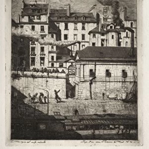 Etchings of Paris: The Mortuary, 1854. Creator: Charles Meryon (French, 1821-1868)